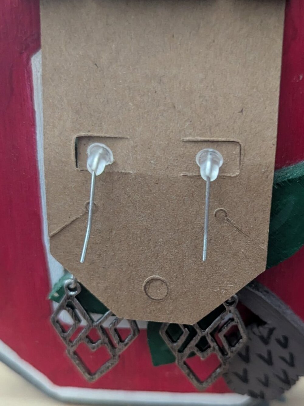 3/$4 for $10 Silver Tone Geometric Dangle Earrings | Boho Modern Earrings - Picture 2 of 4